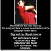 Ryuji Imada certificate of authenticity from the autograph bank