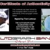 Tom Lehman certificate of authenticity from the autograph bank