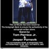Tom Pernice Jr & Jesper Parnevik certificate of authenticity from the autograph bank