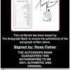 Tommy Armour certificate of authenticity from the autograph bank