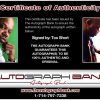 Too Short certificate of authenticity from the autograph bank