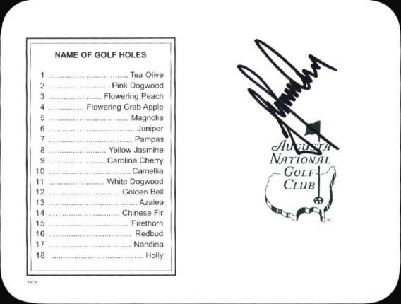 Trevor Immelman authentic signed Masters Score card