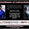 Ja Rule certificate of authenticity from the autograph bank
