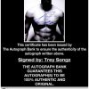 Trey Songz certificate of authenticity from the autograph bank