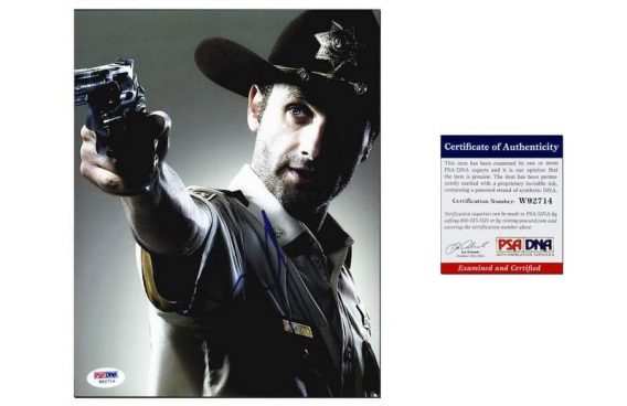 Andrew Lincoln certificate of authenticity from the autograph bank