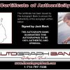 Jack Black certificate of authenticity from the autograph bank