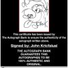 John Kricfalusi certificate of authenticity from the autograph bank