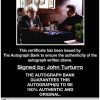 John Turturro certificate of authenticity from the autograph bank