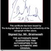 Mr. Brainwash certificate of authenticity from the autograph bank