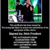 Nick Fradiani certificate of authenticity from the autograph bank