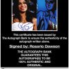 Rosario Dawson certificate of authenticity from the autograph bank