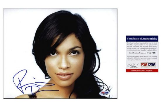 Rosario Dawson certificate of authenticity from the autograph bank