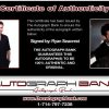 Ryan Seacrest certificate of authenticity from the autograph bank