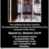 Stephen Dorff certificate of authenticity from the autograph bank
