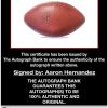 Aaron Hernandez certificate of authenticity from the autograph bank