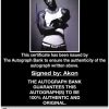 Akon certificate of authenticity from the autograph bank