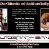 Amia Miley certificate of authenticity from the autograph bank