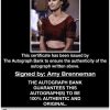 Amy Brenneman certificate of authenticity from the autograph bank