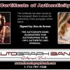 Ana De Armas certificate of authenticity from the autograph bank