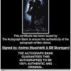 Andres Muschietti & Bill Skarsgard certificate of authenticity from the autograph bank