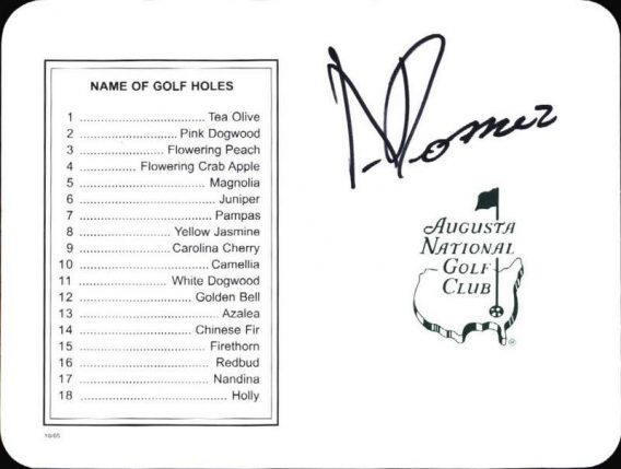 Andres Romero authentic signed Masters Score card