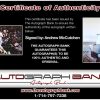 Andrew Mccutchen certificate of authenticity from the autograph bank