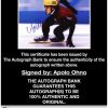 Apolo Ohno certificate of authenticity from the autograph bank