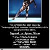 Apolo Ohno certificate of authenticity from the autograph bank