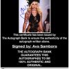 Ava Sambora certificate of authenticity from the autograph bank