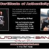 B-Real certificate of authenticity from the autograph bank