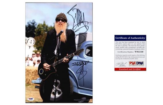 Billy Gibbons certificate of authenticity from the autograph bank