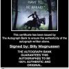 Billy Magnussen certificate of authenticity from the autograph bank