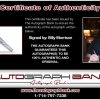Billy Morrison certificate of authenticity from the autograph bank