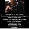 Bokeem Woodbine certificate of authenticity from the autograph bank