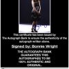 Bonnie Wright certificate of authenticity from the autograph bank