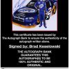 Brad Keselowski certificate of authenticity from the autograph bank
