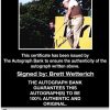 Brett Wetterich certificate of authenticity from the autograph bank