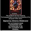 Brianna Hildebrand certificate of authenticity from the autograph bank