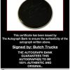 Butch Trucks certificate of authenticity from the autograph bank