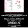 Carl Pettersson certificate of authenticity from the autograph bank