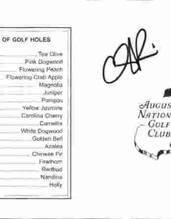 Chez Reavie authentic signed Masters Score card