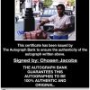Chosen Jacobs certificate of authenticity from the autograph bank