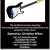 Christina Milian certificate of authenticity from the autograph bank