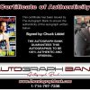 Chuck Liddel certificate of authenticity from the autograph bank