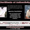 Cody Mcentire certificate of authenticity from the autograph bank
