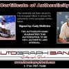 Cody Mcentire certificate of authenticity from the autograph bank