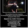 Colin Trevorrow certificate of authenticity from the autograph bank