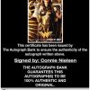 Connie Nielsen certificate of authenticity from the autograph bank