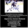 Connor Mcdavid certificate of authenticity from the autograph bank
