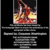 Coquese Washington certificate of authenticity from the autograph bank